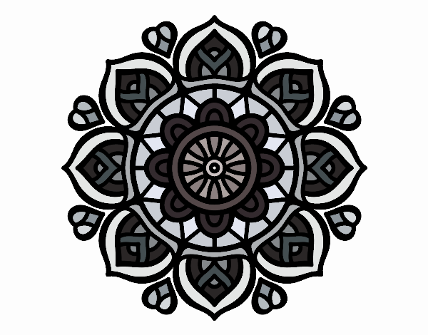 Dibujo Mandala para la concentración mental pintado por Maria1236