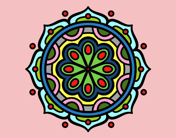 Dibujo Mandala para meditar pintado por zegis