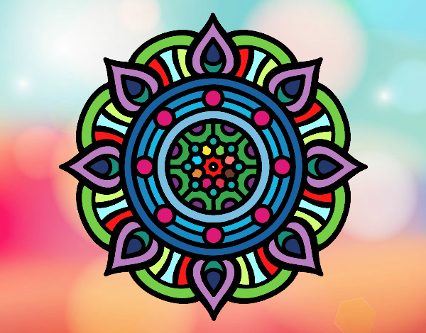 Dibujo Mandala puntos de fuego pintado por ali022