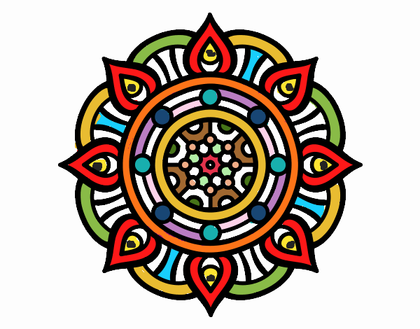 Dibujo Mandala puntos de fuego pintado por Kapptan
