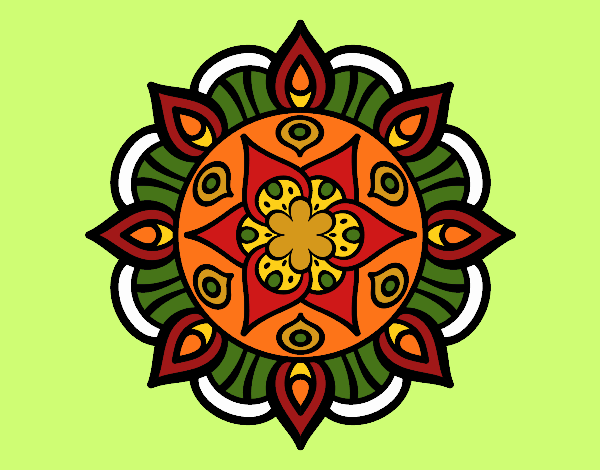Dibujo Mandala vida vegetal pintado por rosann