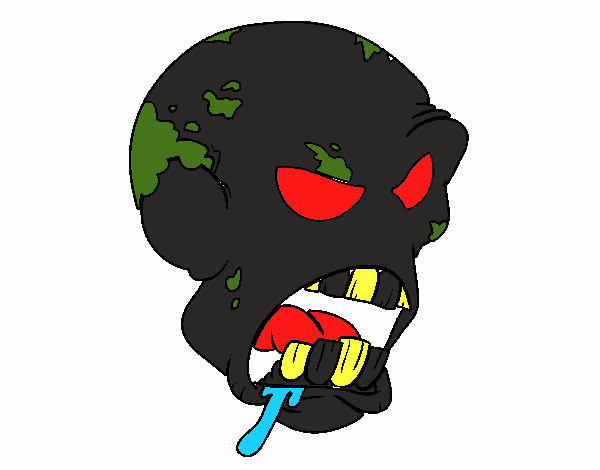 Dibujo Cabeza de zombi pintado por alexanderr