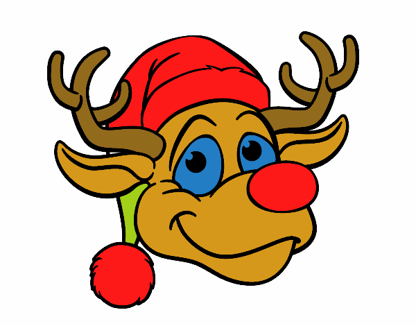 Dibujo Cara de reno Rudolph pintado por giancaros