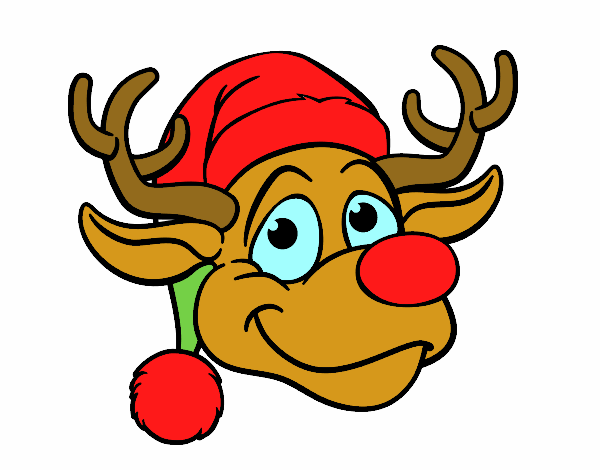 Dibujo Cara de reno Rudolph pintado por giancaros