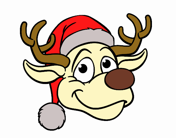 Dibujo Cara de reno Rudolph pintado por krit