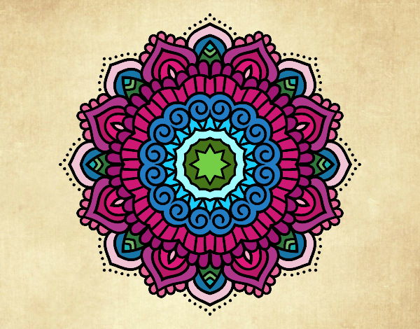 Dibujo Mandala estrella decorada pintado por Luchia2008