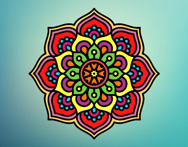 Dibujo Mandala flor de la concentración pintado por Leo85