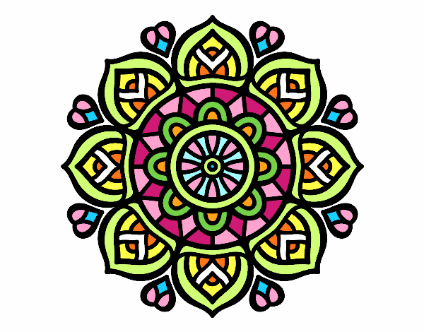 Dibujo Mandala para la concentración mental pintado por valejim