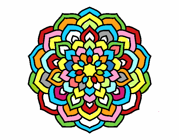 Dibujo Mandala pétalos de flor pintado por RoCV