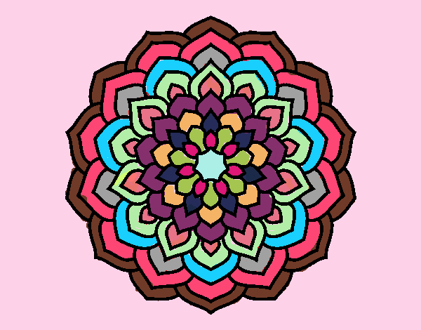 Dibujo Mandala pétalos de flor pintado por hii8