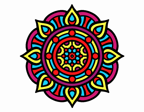 Dibujo Mandala puntos de fuego pintado por ISAAAAAC