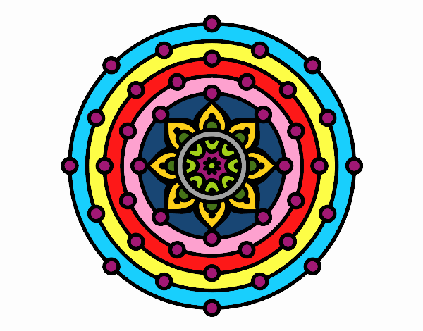 Dibujo Mandala sistema solar pintado por juliat0set