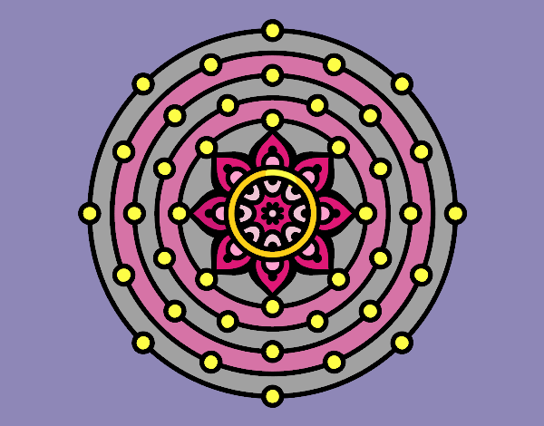 Dibujo Mandala sistema solar pintado por hii8