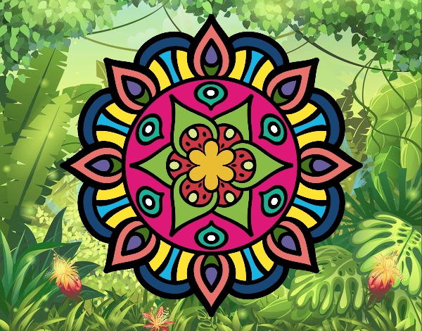 Dibujo Mandala vida vegetal pintado por Arevalo3