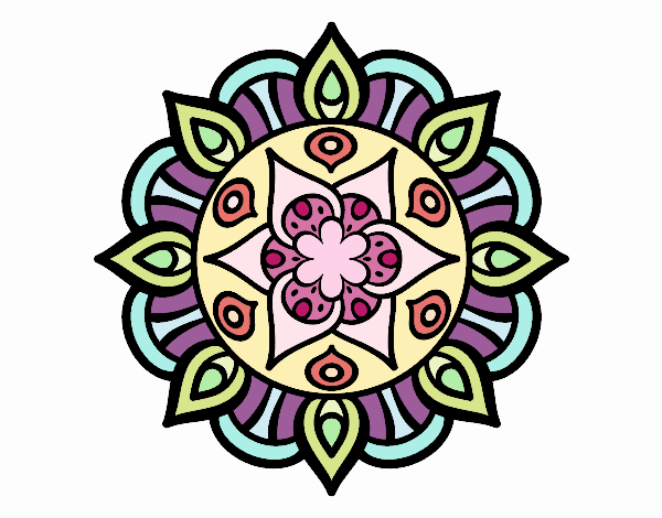 Dibujo Mandala vida vegetal pintado por ruquis