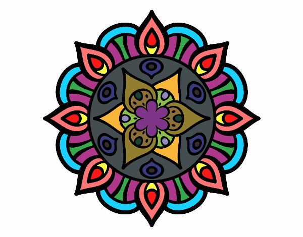 Dibujo Mandala vida vegetal pintado por krit