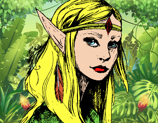Dibujo Princesa elfo pintado por PudinGirl