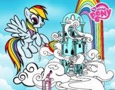 Dibujo Rainbow Dash en su palacio pintado por PudinGirl