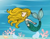 Dibujo Sirena flotando pintado por Jhire 