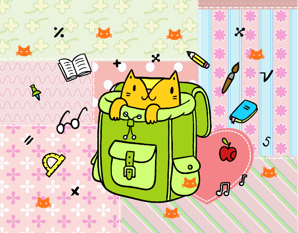 Dibujo Gato dentro de una mochila pintado por Elisheep 
