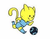 Dibujo Gato jugando a fútbol pintado por giancaros