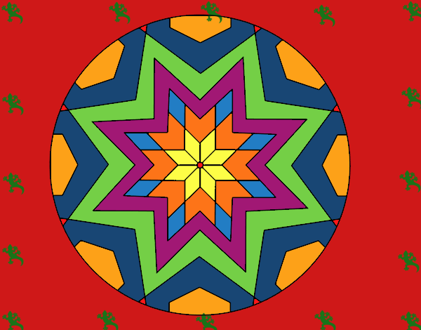 Dibujo Mandala mosaico estrella pintado por eryka