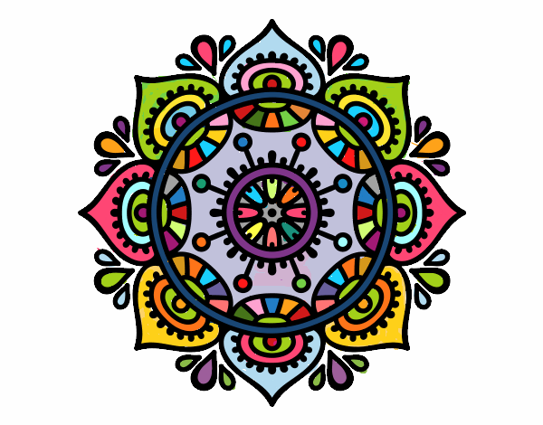 Dibujo Mandala para relajarse pintado por RoCV