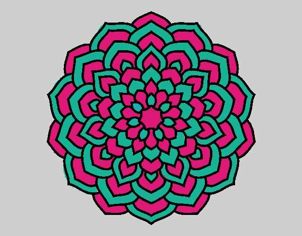 Dibujo Mandala pétalos de flor pintado por hii8