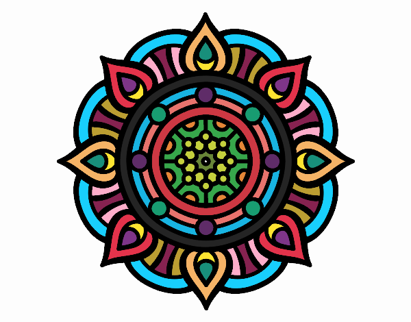Dibujo Mandala puntos de fuego pintado por juliat0set
