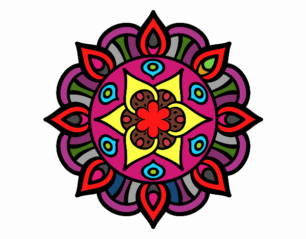 Dibujo Mandala vida vegetal pintado por kyubixd