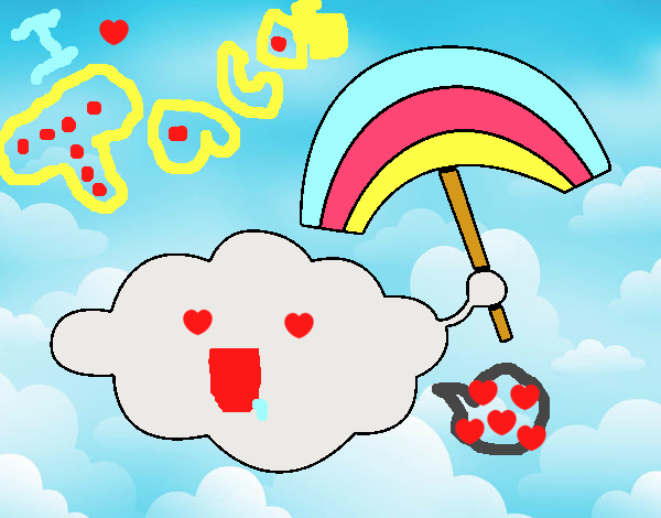 Dibujo Nube con arcoiris pintado por adrinette1