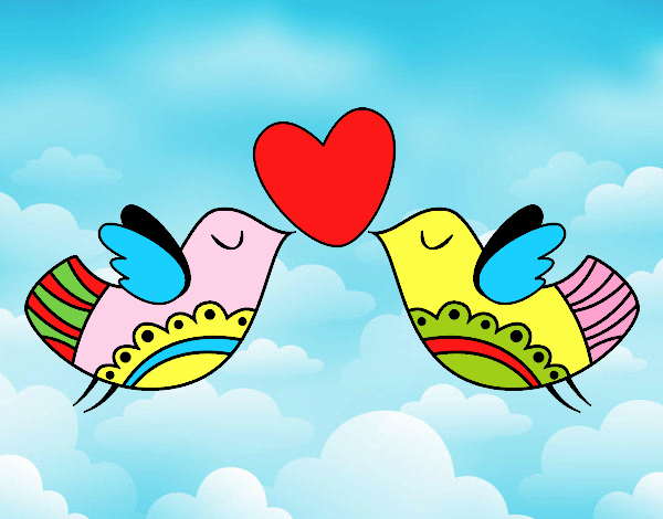 Dibujo Pájaros con corazón pintado por elwaht