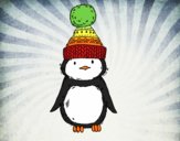 Dibujo Pingüino con gorro de invierno pintado por AgusNet