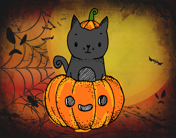Dibujo Un gatito de Halloween pintado por Elisheep 