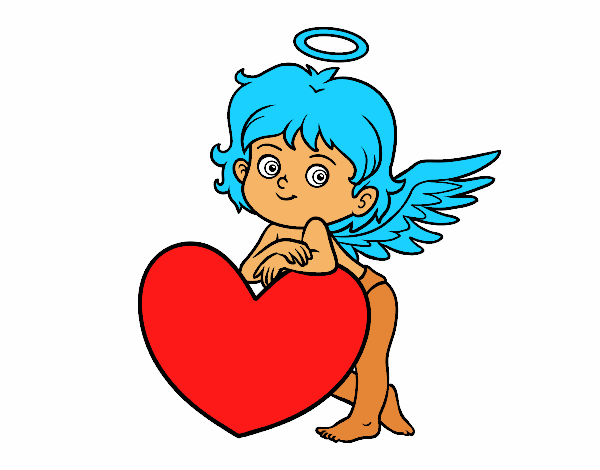 Dibujo Cupido y un corazón pintado por mendz