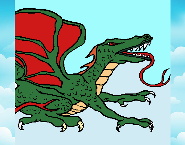 Dibujo Dragón réptil pintado por xXPucchiXx