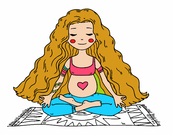 Dibujo Embarazada practicando yoga pintado por soreliz