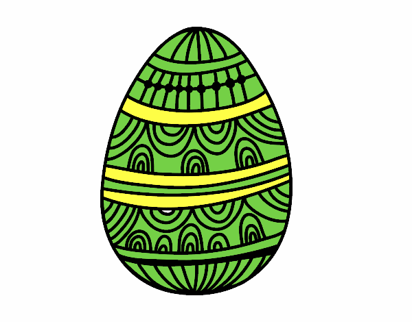 Dibujo Huevo de Pascua estampado con ondas pintado por mendz