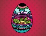 Dibujo Huevo de Pascua estampado floral pintado por mendz
