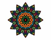 Dibujo Mandala estrella floral pintado por Macaponte