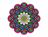 Dibujo Mandala flor y hojas pintado por Macaponte