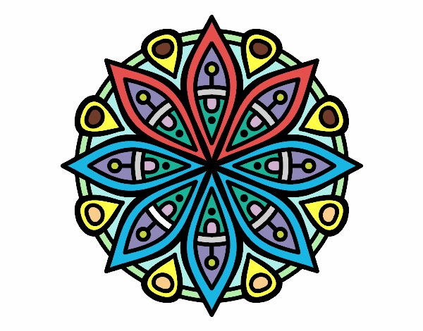 Dibujo Mandala para la concentración pintado por Macaponte