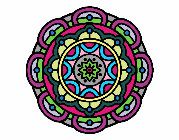 Dibujo Mandala para la relajación mental pintado por Macaponte