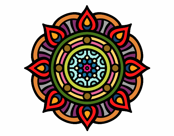 Dibujo Mandala puntos de fuego pintado por Macaponte