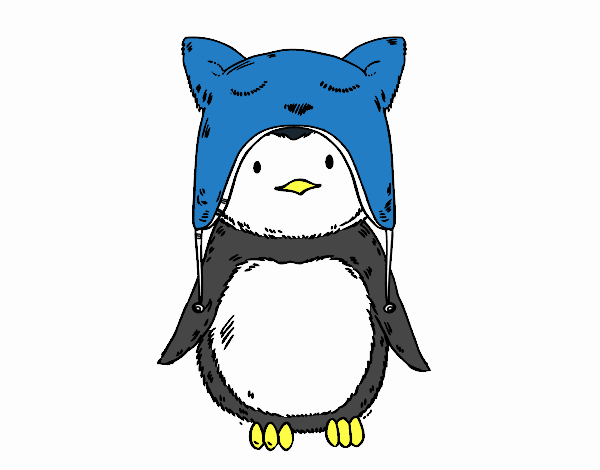 Pingüino con gorrito divertido