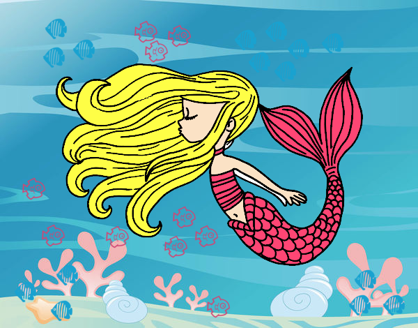 Dibujo Sirena flotando pintado por soreliz