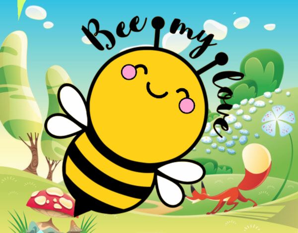 Dibujo Bee my love pintado por popotitos