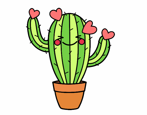 Dibujo Cactus corazón pintado por Marlina