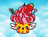 Dibujo Cupcake kawaii con fresa pintado por nickname44