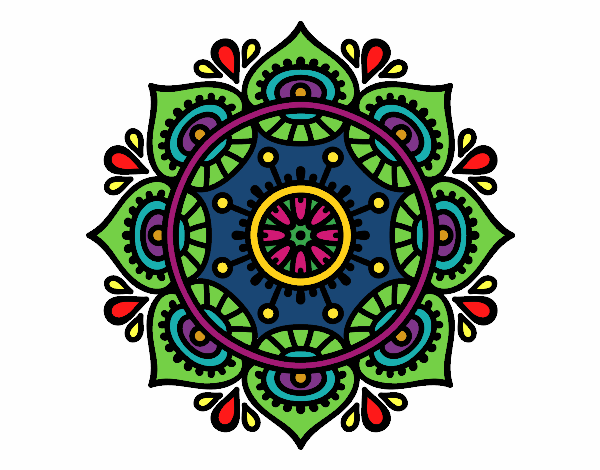 Dibujo Mandala para relajarse pintado por mendz